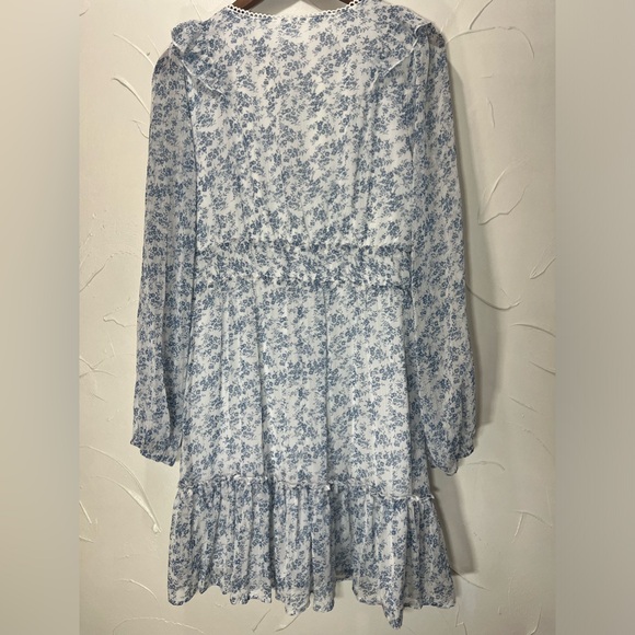 Sugar Lips Stop And Stare Floral Print Ruffled Mini Dress SZ L - Picture 6 of 16